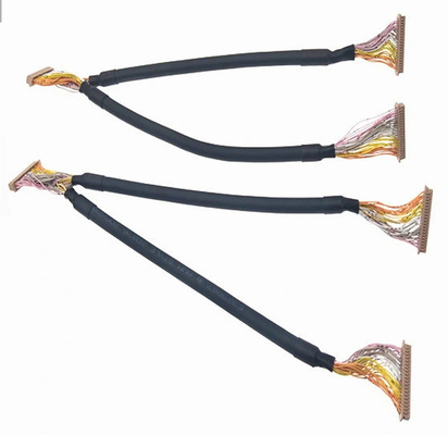 câble simple de bouclier de remorque de la voiture 30awg du harnais 50mm de fil de 40p LVDS double