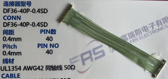 Assemblée micro de fil de bouclier de double de câble de Pin LVDS du coaxial Awg40 30 Pin To 40