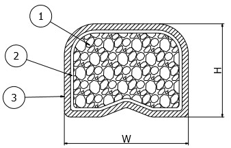 9x5mm Emi Rubber Gasket, garniture de mousse conductrice plate