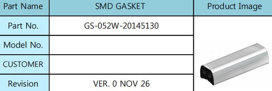 Garniture de armature de Smt Emi Gasket 20mm d'électrodéposition d'Au de silicone