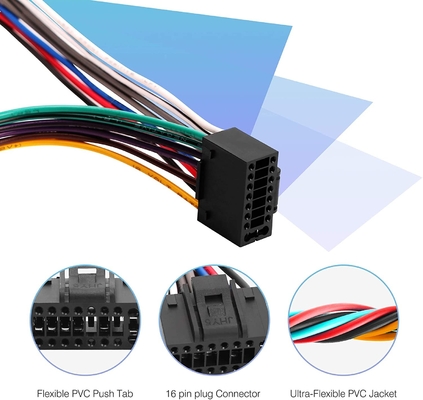 18AWG 4 câblage de Pin Car Stereo Connector Electrical du haut-parleur 16