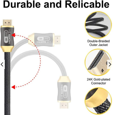 fil ultra à grande vitesse du câble 30awg de 4k 120hz Hdmi 2,1 Hdmi