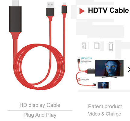8 câble d'audio du câble équipé de la borne 2m HDMI 1080p à Hdmi pour l'iPhone 13 13Plus