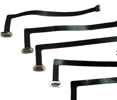 Plat micro USB de synchronisation de 90 degrés câble 230mm FPC pour le remplissage